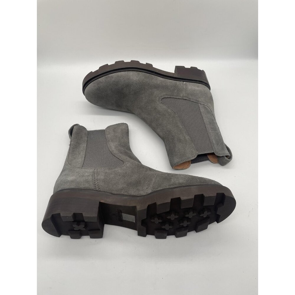 NEW Madewell Boots Womens Sz 9 Gray Wyckoff Chelsea Ankle Suede Lug Sole NN021 - Picture 6 of 9